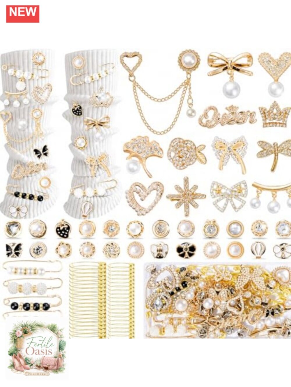 80pc Junk Socks Charms Kit DIY Brooches Pins Shoe Charms Jewelry Making